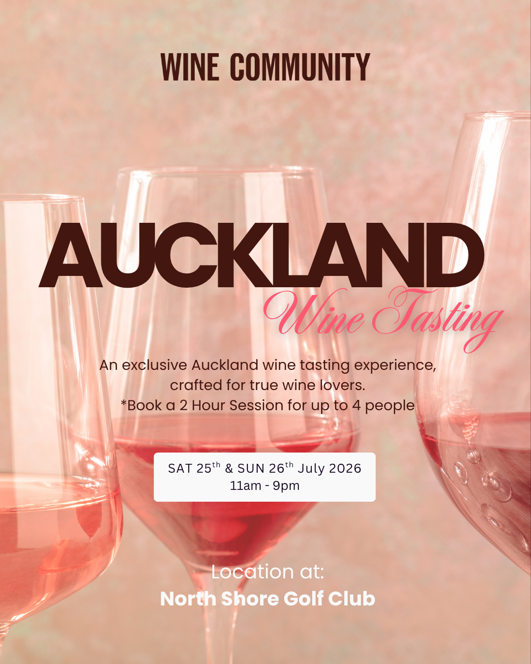 Wine Tasting at Auckland Sunday 26 July 2026