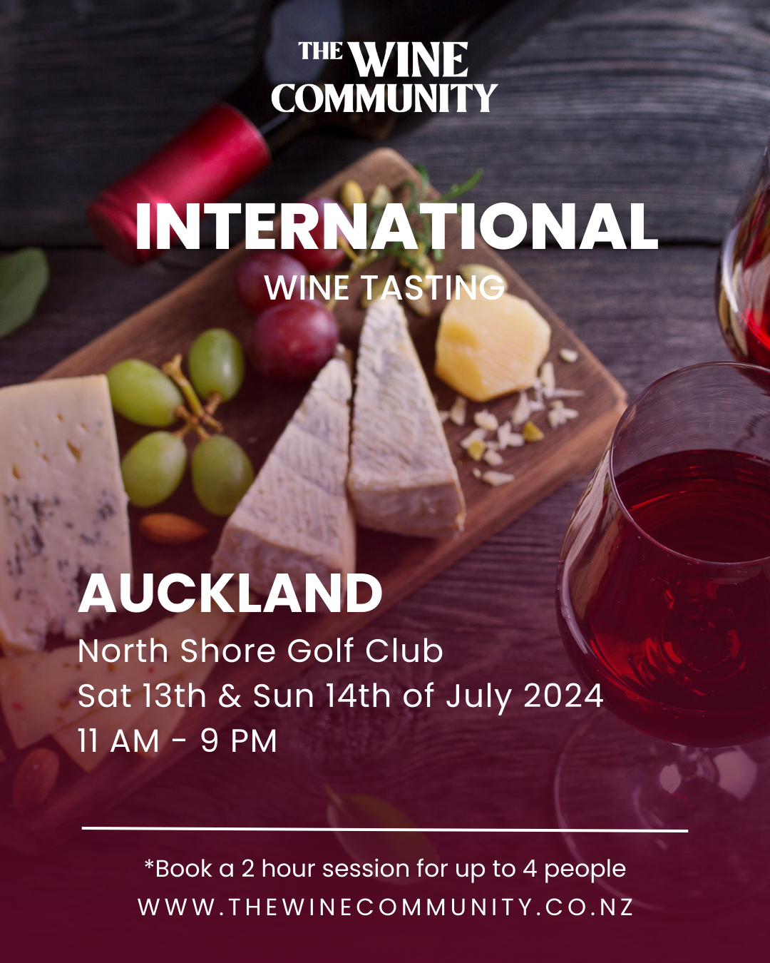 Wine Tasting at Auckland Sunday 14 July 2024