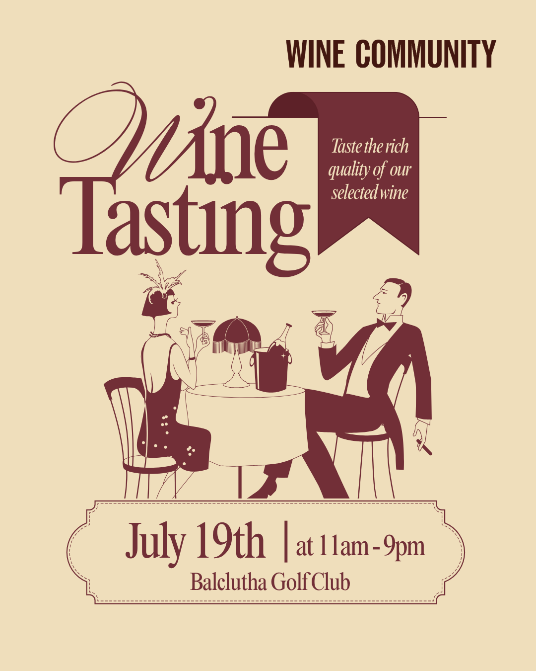Wine Tasting at Balclutha Sunday 19 July 2026