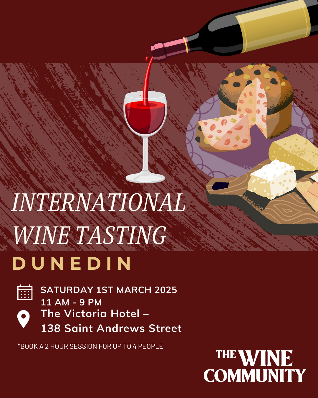 Wine Tasting at DUNEDIN SATURDAY 1 March 2025