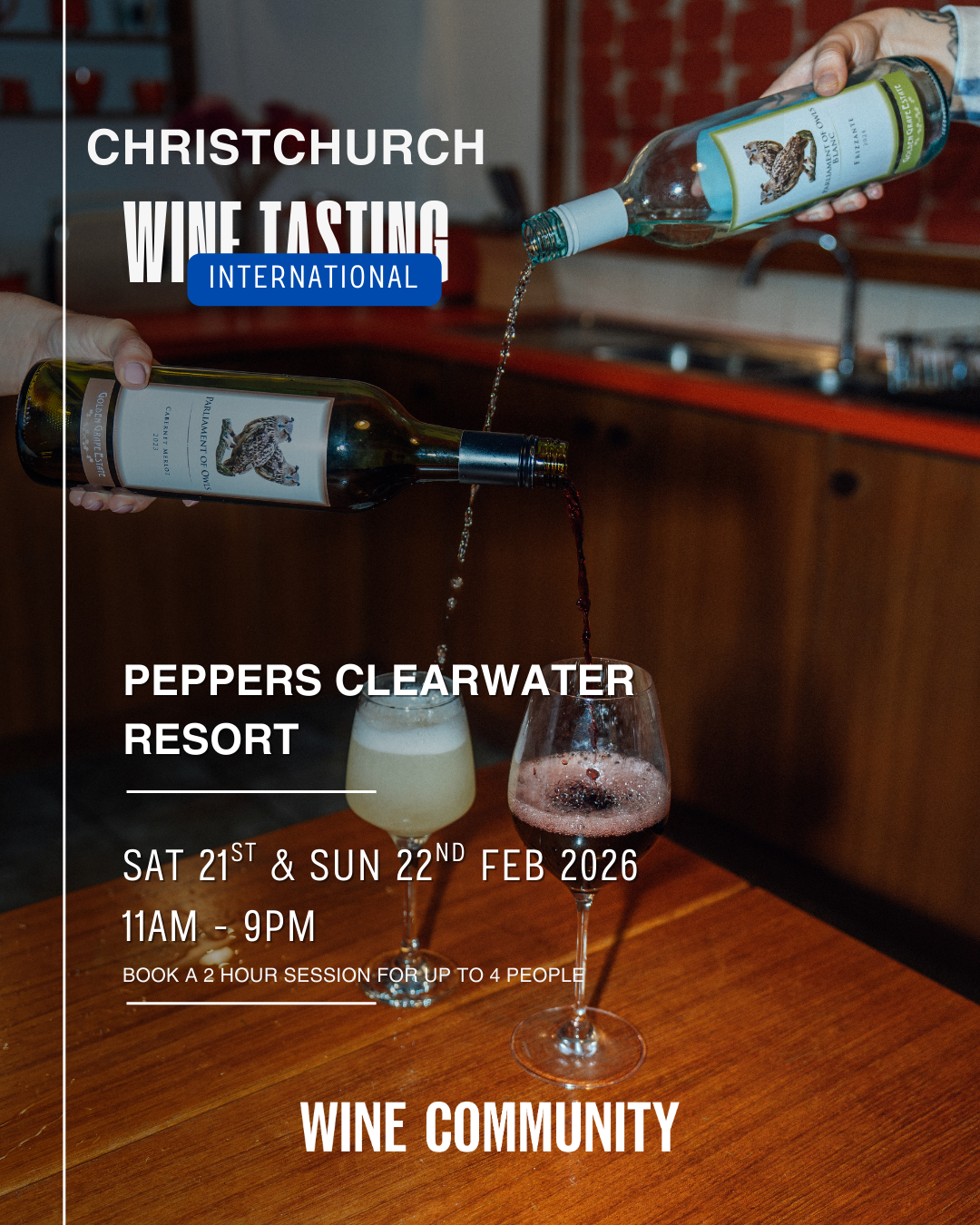 Wine Tasting at Christchurch Saturday 21st Feb 2026