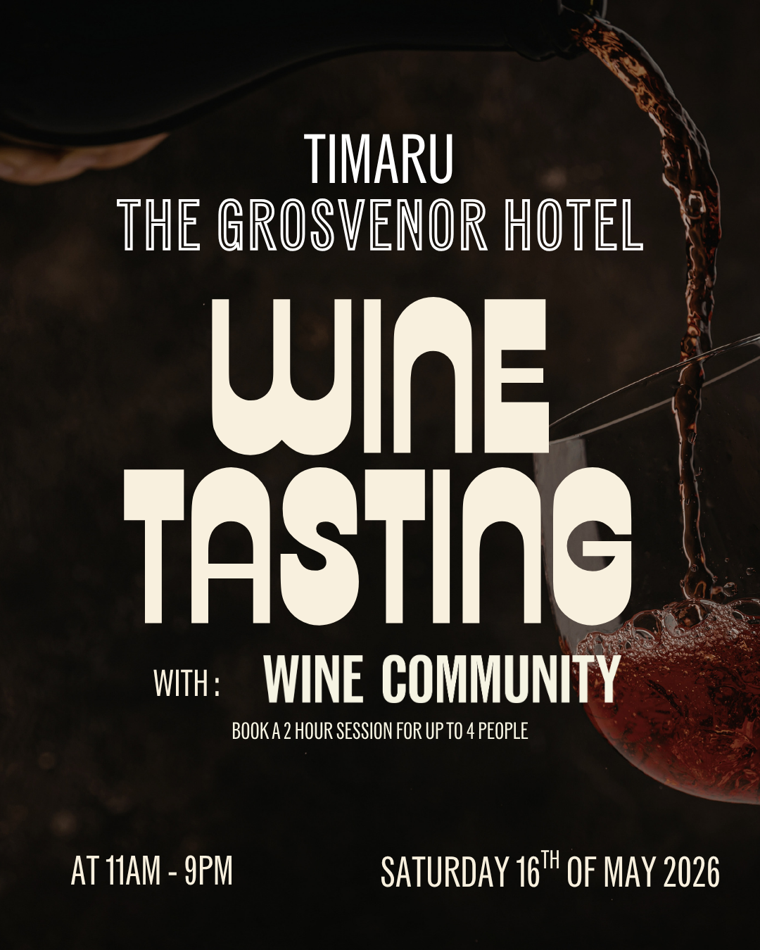 Wine Tasting at Timaru SATURDAY 16 th May 2026