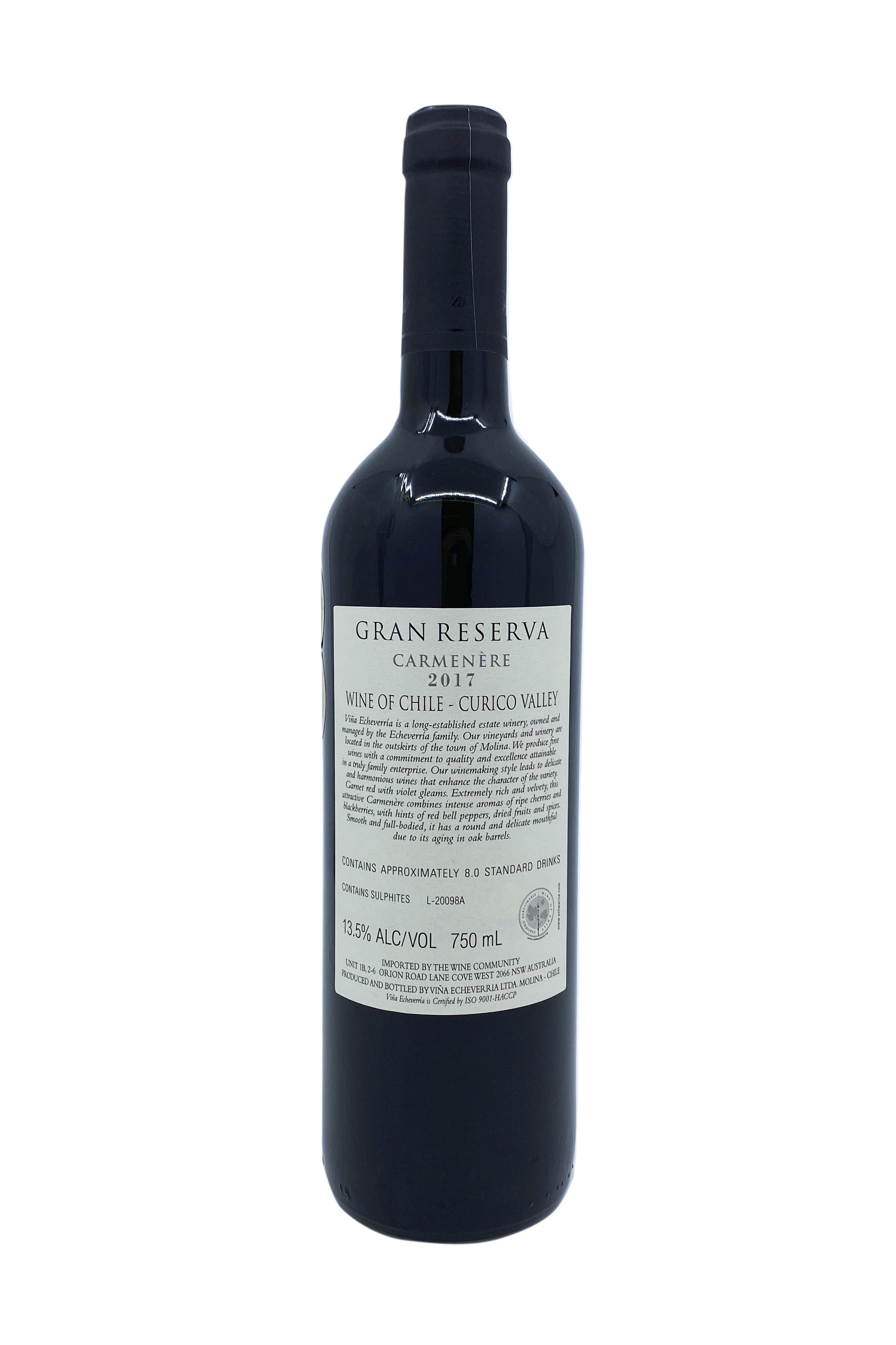 2017 Echeverria Carmenère Gran Reserva