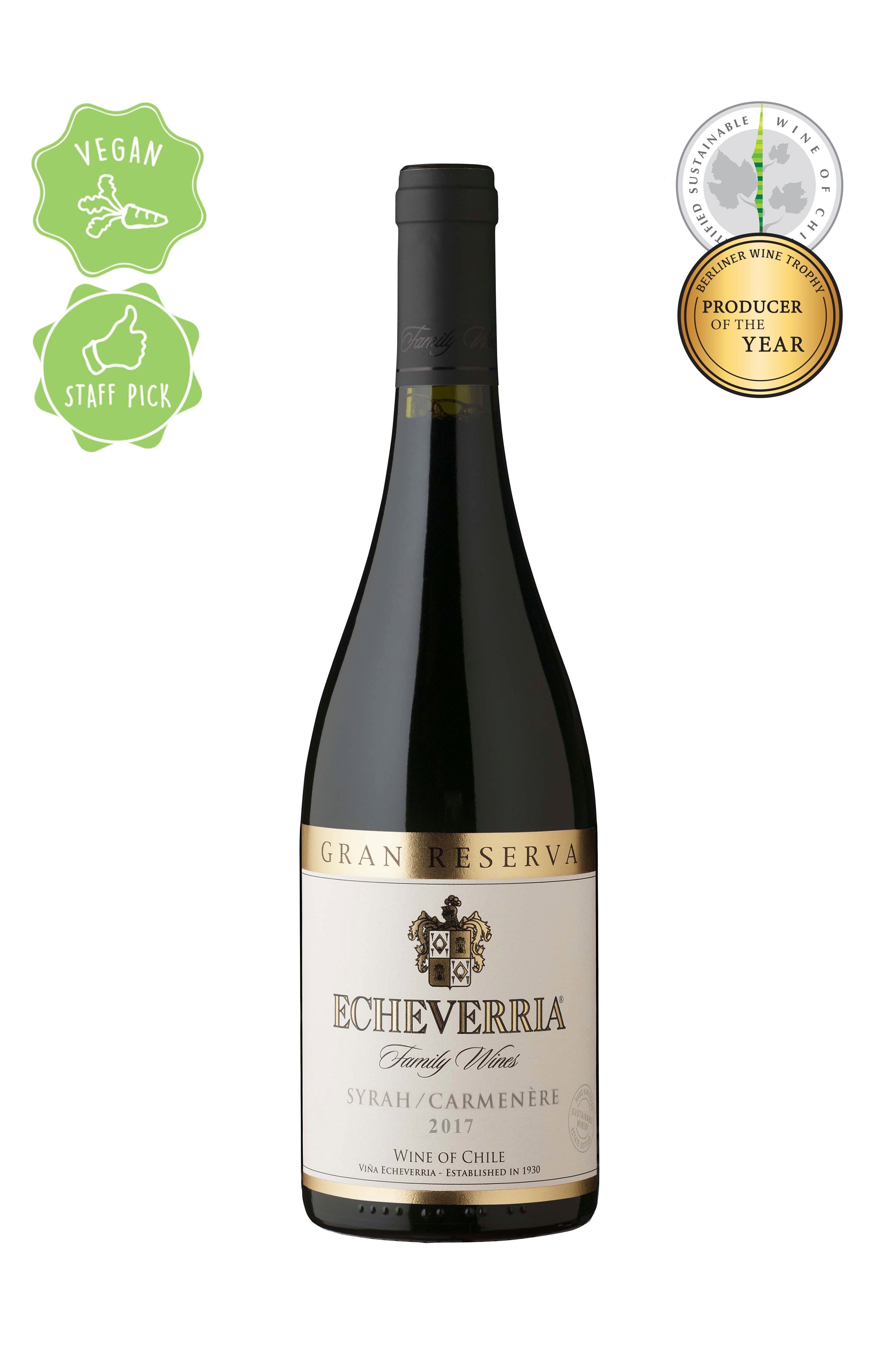 2018 Echeverria, Syrah & Carmenère Gran Reserva